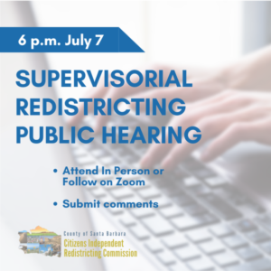 Supervisorial Redistricting Public Hearing - July 7, 6 p.m.